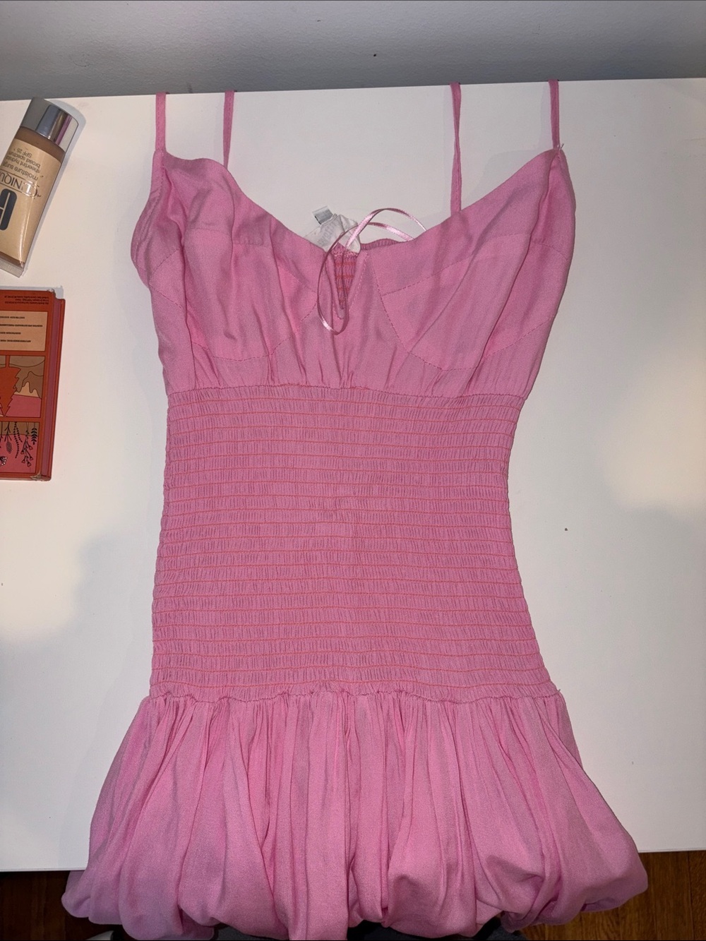 Pink Smocked Mini Dress - Women
